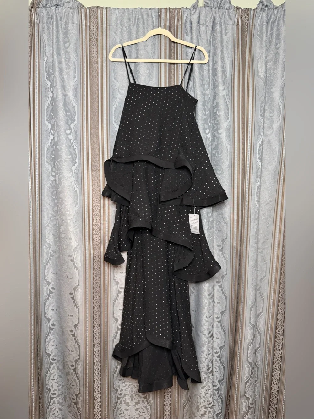 ELLIATT Moss Tiered Embellished Gown in Black